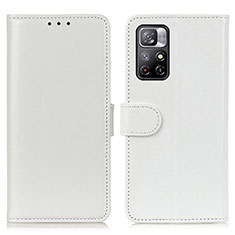 Funda de Cuero Cartera con Soporte Carcasa M07L para Xiaomi Redmi Note 11S 5G Blanco