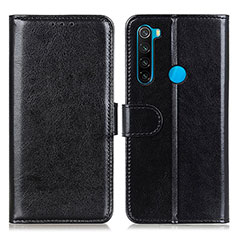 Funda de Cuero Cartera con Soporte Carcasa M07L para Xiaomi Redmi Note 8 (2021) Negro