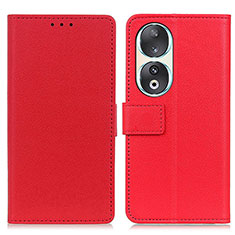 Funda de Cuero Cartera con Soporte Carcasa M08L para Huawei Honor 90 5G Rojo