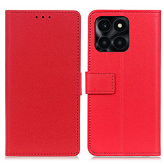Funda de Cuero Cartera con Soporte Carcasa M08L para Huawei Honor X8b Rojo