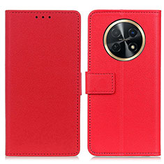 Funda de Cuero Cartera con Soporte Carcasa M08L para Huawei Nova Y91 Rojo