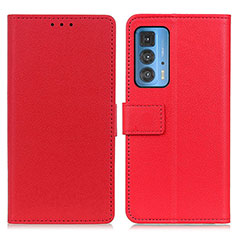 Funda de Cuero Cartera con Soporte Carcasa M08L para Motorola Moto Edge 20 Pro 5G Rojo