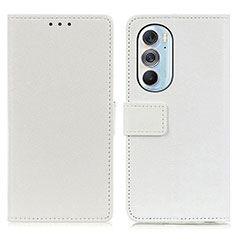 Funda de Cuero Cartera con Soporte Carcasa M08L para Motorola Moto Edge Plus (2022) 5G Blanco