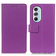 Funda de Cuero Cartera con Soporte Carcasa M08L para Motorola Moto Edge Plus (2022) 5G Morado