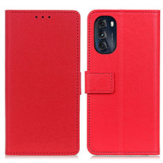 Funda de Cuero Cartera con Soporte Carcasa M08L para Motorola Moto G 5G (2022) Rojo