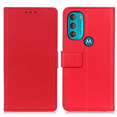 Funda de Cuero Cartera con Soporte Carcasa M08L para Motorola Moto G71 5G Rojo