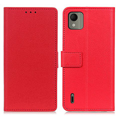 Funda de Cuero Cartera con Soporte Carcasa M08L para Nokia C110 Rojo