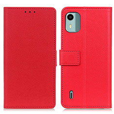 Funda de Cuero Cartera con Soporte Carcasa M08L para Nokia C12 Rojo