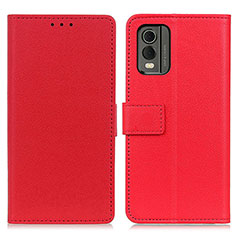 Funda de Cuero Cartera con Soporte Carcasa M08L para Nokia C210 Rojo