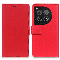 Funda de Cuero Cartera con Soporte Carcasa M08L para OnePlus 12 5G Rojo