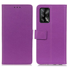 Funda de Cuero Cartera con Soporte Carcasa M08L para Oppo A95 4G Morado