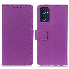 Funda de Cuero Cartera con Soporte Carcasa M08L para Oppo Reno7 5G Morado