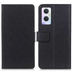 Funda de Cuero Cartera con Soporte Carcasa M08L para Oppo Reno7 Lite 5G Negro