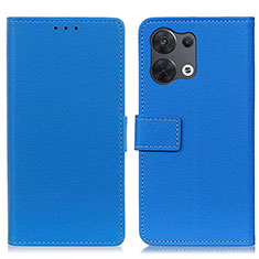 Funda de Cuero Cartera con Soporte Carcasa M08L para Oppo Reno8 5G Azul