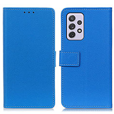 Funda de Cuero Cartera con Soporte Carcasa M08L para Samsung Galaxy A73 5G Azul