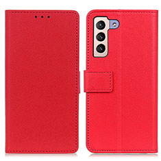 Funda de Cuero Cartera con Soporte Carcasa M08L para Samsung Galaxy S21 5G Rojo