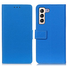 Funda de Cuero Cartera con Soporte Carcasa M08L para Samsung Galaxy S22 5G Azul