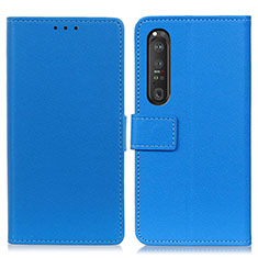 Funda de Cuero Cartera con Soporte Carcasa M08L para Sony Xperia 1 III Azul