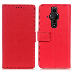 Funda de Cuero Cartera con Soporte Carcasa M08L para Sony Xperia PRO-I Rojo