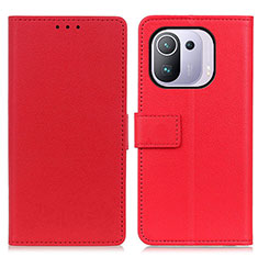 Funda de Cuero Cartera con Soporte Carcasa M08L para Xiaomi Mi 11 Pro 5G Rojo