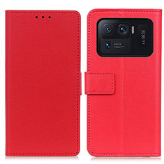 Funda de Cuero Cartera con Soporte Carcasa M08L para Xiaomi Mi 11 Ultra 5G Rojo