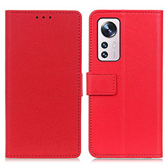 Funda de Cuero Cartera con Soporte Carcasa M08L para Xiaomi Mi 12 Pro 5G Rojo