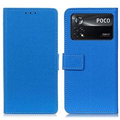 Funda de Cuero Cartera con Soporte Carcasa M08L para Xiaomi Poco X4 Pro 5G Azul