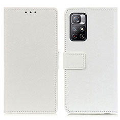Funda de Cuero Cartera con Soporte Carcasa M08L para Xiaomi Redmi Note 11 5G Blanco