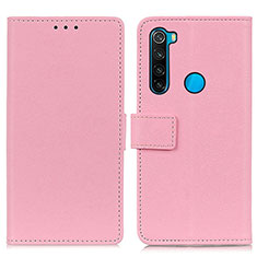 Funda de Cuero Cartera con Soporte Carcasa M08L para Xiaomi Redmi Note 8 (2021) Rosa