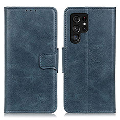 Funda de Cuero Cartera con Soporte Carcasa M09L para Samsung Galaxy S21 Ultra 5G Azul