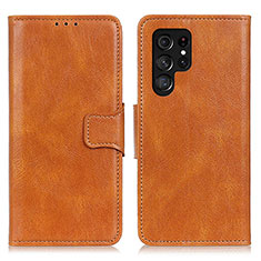 Funda de Cuero Cartera con Soporte Carcasa M09L para Samsung Galaxy S21 Ultra 5G Marron