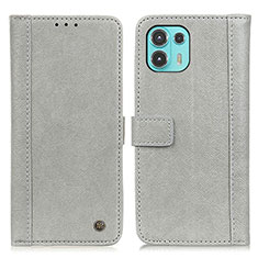 Funda de Cuero Cartera con Soporte Carcasa M10L para Motorola Moto Edge 20 Lite 5G Gris