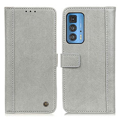 Funda de Cuero Cartera con Soporte Carcasa M10L para Motorola Moto Edge 20 Pro 5G Gris