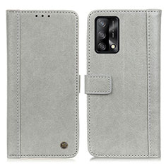 Funda de Cuero Cartera con Soporte Carcasa M10L para Oppo A95 4G Gris