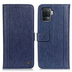 Funda de Cuero Cartera con Soporte Carcasa M10L para Oppo F19 Pro Azul