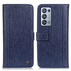 Funda de Cuero Cartera con Soporte Carcasa M10L para Oppo Reno6 Pro+ Plus 5G Azul