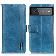 Funda de Cuero Cartera con Soporte Carcasa M11L para Google Pixel 6 5G Azul