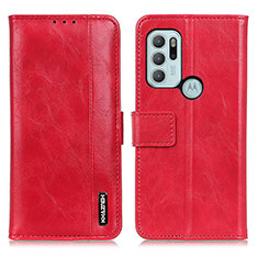 Funda de Cuero Cartera con Soporte Carcasa M11L para Motorola Moto G60s Rojo