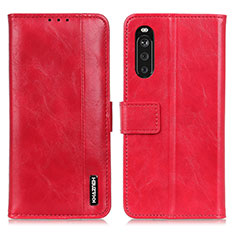Funda de Cuero Cartera con Soporte Carcasa M11L para Sony Xperia 10 III Rojo