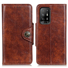 Funda de Cuero Cartera con Soporte Carcasa M12L para Oppo F19 Pro+ Plus 5G Bronze