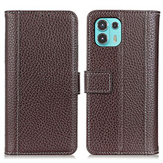 Funda de Cuero Cartera con Soporte Carcasa M13L para Motorola Moto Edge 20 Lite 5G Marron