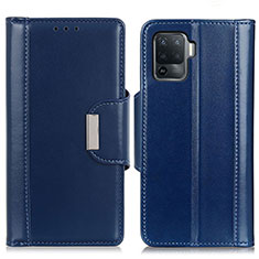 Funda de Cuero Cartera con Soporte Carcasa M13L para Oppo F19 Pro Azul