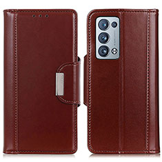 Funda de Cuero Cartera con Soporte Carcasa M13L para Oppo Reno6 Pro+ Plus 5G Marron