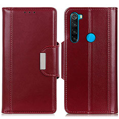 Funda de Cuero Cartera con Soporte Carcasa M13L para Xiaomi Redmi Note 8 (2021) Rojo