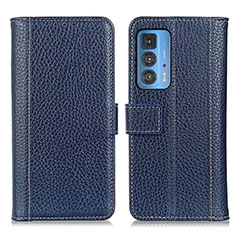 Funda de Cuero Cartera con Soporte Carcasa M14L para Motorola Moto Edge 20 Pro 5G Azul