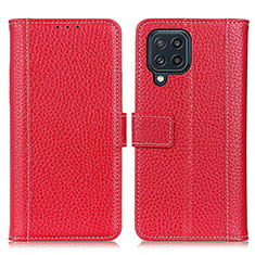 Funda de Cuero Cartera con Soporte Carcasa M14L para Samsung Galaxy M32 4G Rojo