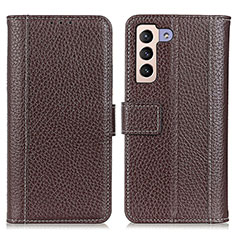 Funda de Cuero Cartera con Soporte Carcasa M14L para Samsung Galaxy S21 5G Marron