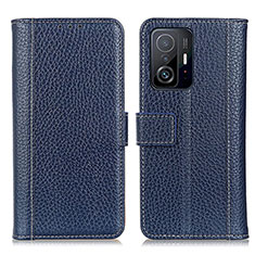 Funda de Cuero Cartera con Soporte Carcasa M14L para Xiaomi Mi 11T Pro 5G Azul