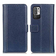 Funda de Cuero Cartera con Soporte Carcasa M14L para Xiaomi POCO M3 Pro 5G Azul