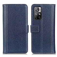 Funda de Cuero Cartera con Soporte Carcasa M14L para Xiaomi Poco M4 Pro 5G Azul